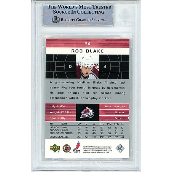 Rob Blake Signed 2002-03 SP Authentic Hockey Card Beckett Avalanche Autograph - Picture 2 of 4